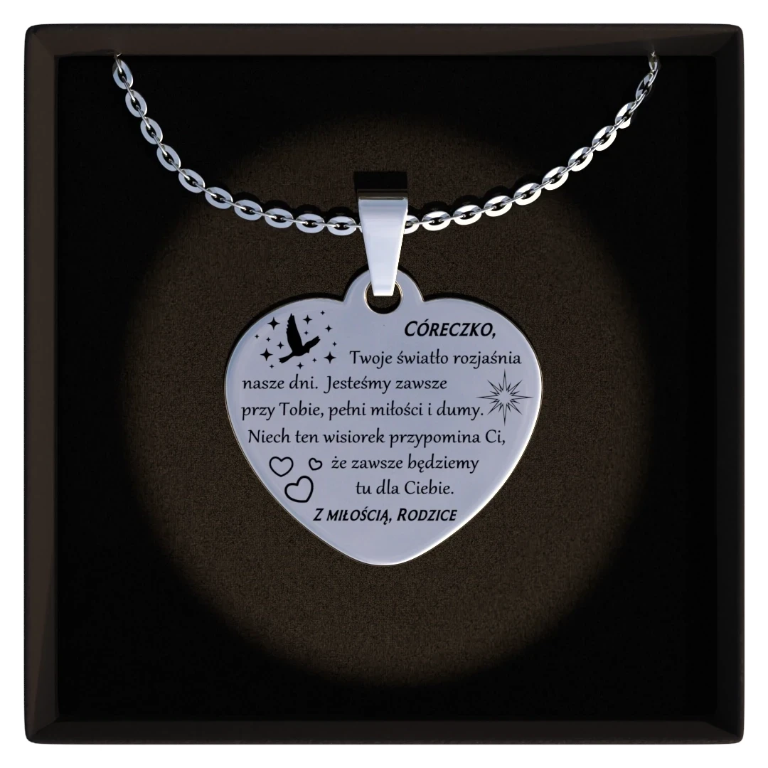 Naszyjnik z Grawerem dla Córki od Rodziców – Serce Pełne Miłości